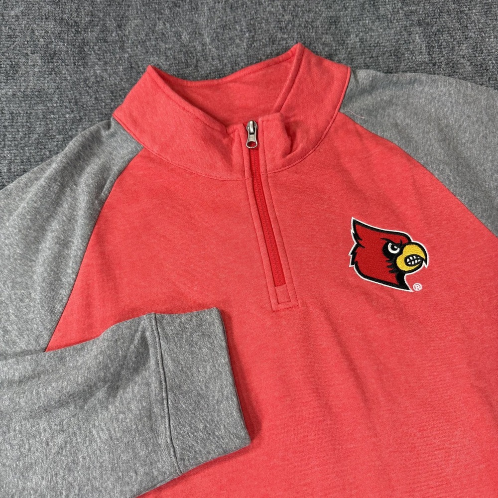 Louisville Cardinals Shirt Mens‎ 2XL NCAA Basketball Quarter Zip Pullover